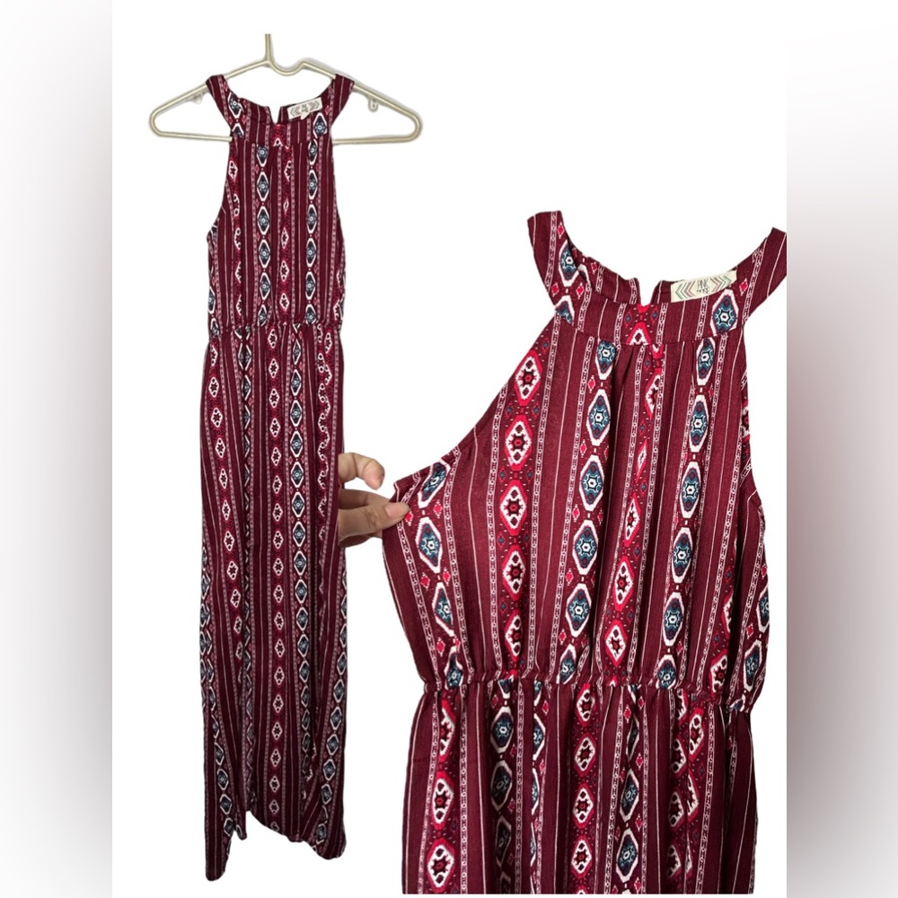 Knox Rose Boho Maxi Dress with Double Slit Skirt - size small